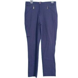 Jamie Sadock Size 10 Pants Womens Purple Button Closure High Waisted Zip Pockets